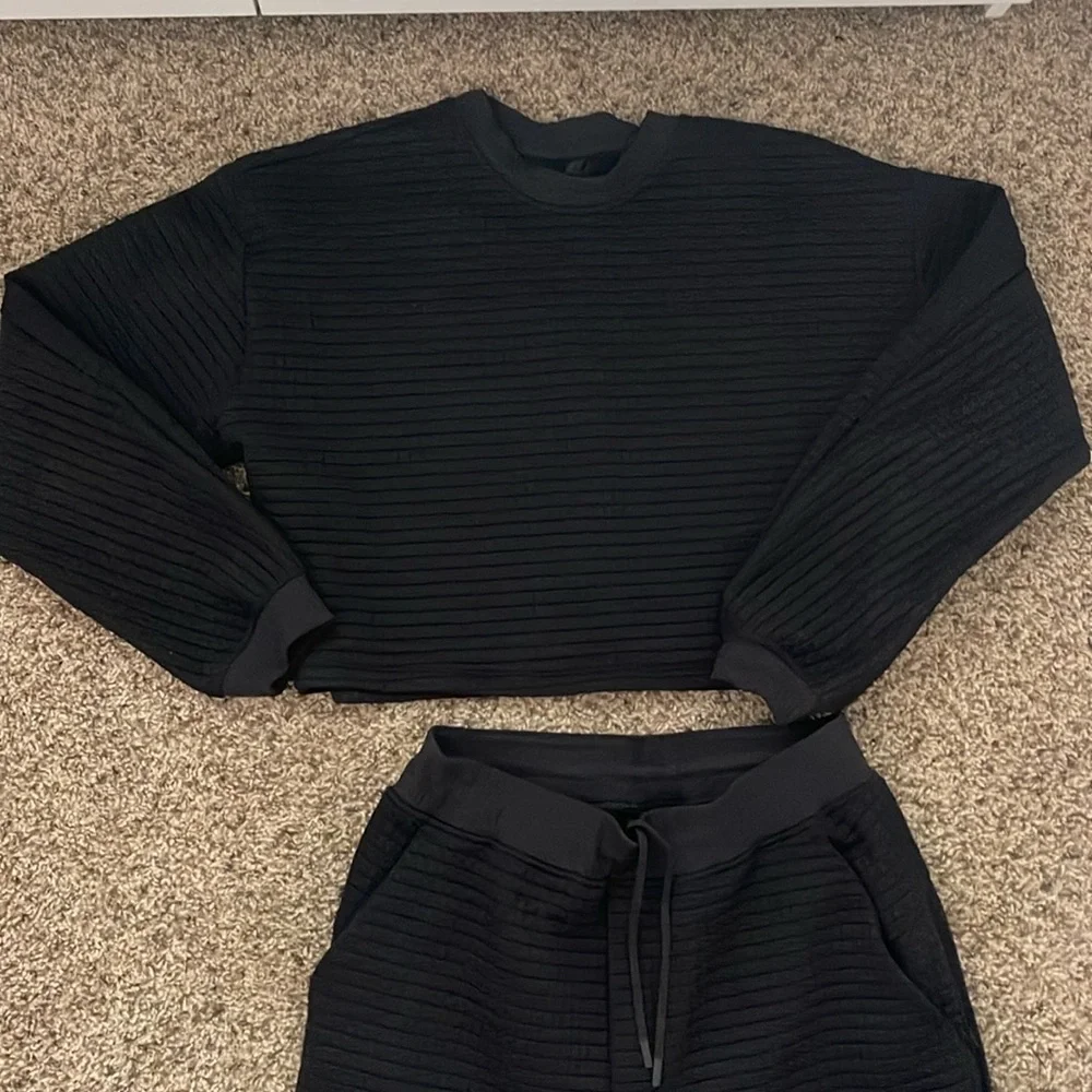 Lululemon lab black textured matching set - Picture 4 of 6